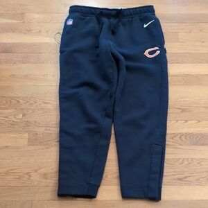 Nike Men's Navy Chicago Bears sweatpants with Orange Logo quality thick